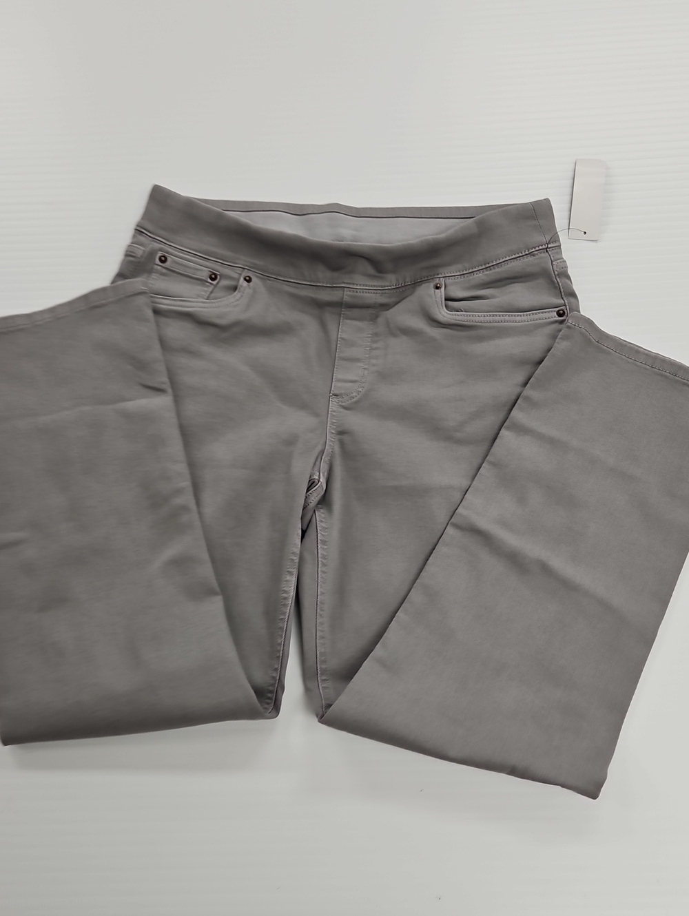Gray Mid-Rise Straight Leg Pants